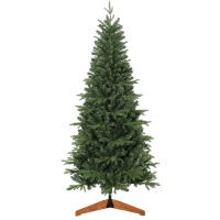 HOMCOM Sapin de Noël Artificiel 180 cm, Arbre de Noël, 1162 Branches Articulées en PE et PVC Ignifuge, Support en Bois Pliable(m-1)