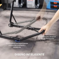 HOMCOM Caballete Elevador Universal Soporte Rueda Trasera Moto de Acero Robusta Carga 544 kg con Horquillas en U y L Ajustables(m-7)
