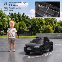 AIYAPLAY Elektrische kinderauto Audi A5L 12V kinderauto met 2,4G-afstandsbediening, 2 motoren, lithiumbatterij, softstart, 4-Rad-Federung(m-3)