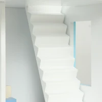 AIYAPLAY Groot poppenhuis 79,5 cm met lift, 3 verdiepingen, 13 meubels en balkon, blauw, cadeau voor meisjes van 3-6 jaar(m-12)