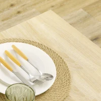 HOMCOM Dining Table for 4-6 People, Kitchen Table with Wood Effect for Dining Room, Oak(m-8)