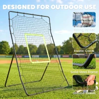 HOMCOM Baseball Rebounder Net Teens Adults Game Spot Softball Training Aid Practise Target Strike Shot Goal Play(m-4)