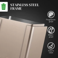 HOMCOM 45L Triple Compartment Stainless Steel Bin, with Deodoriser Holders - Gold Tone(m-8)