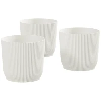 Outsunny Set of Three Ф22cm Planters - White(m-1)