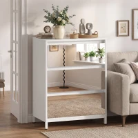 HOMCOM Commode miroir moderne à 3 tiroirs, 60x35x80 cm, Blanche(m-5)