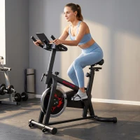 SPORTNOW Bicicletă de fitness profesională cu șa reglabilă, volantă 6 kg, 60 x 100 x 119cm, negru(m-10)
