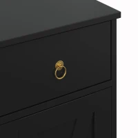 HOMCOM Aparador mueble de almacenamiento armario de cocina estilo rústico 2 cajones y 2 armarios estantes regulables negro(m-6)