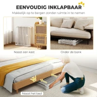 PawHut Dierenhek, 6-panel barrière met deur, opvouwbaar, voor kleine & middelgrote honden, kunststof, koolstofstaal, wit(m-8)