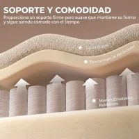 HOMCOM Sofá de 3 Plazas de Chenilla 233 cm Asiento Amplio y Profundo Reposabrazos Anchos Sin Montaje Beige(m-5)