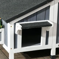 PawHut kattenhuis, dennenhout, kattenhuis, kattengrot, huisje voor kleine dieren, buiten(m-11)