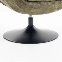 HOMCOM Modern Chenille Lazy Chair with Ottoman, 360° Swivel, Upholstered Reading Seat Set for Living Room, Dark Green(m-10)