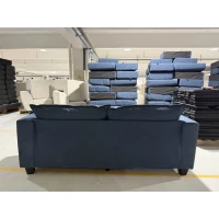 HOMCOM 3 Seater Sofa, Linen Upholstered Sofa Couch with Spring Cushions, Thick Padding, Wide Padded Armrests, Dark Blue(m-2)