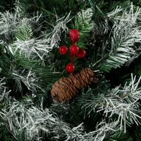 HOMCOM Sapin de Noël Artificiel Lumineux et Enneigé 120cm, Arbre de Noël, Télécommande, 11 Modes d'Éclairage, 150 LED, Vert(m-15)