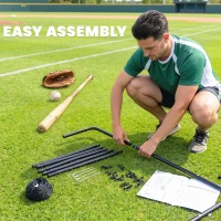 HOMCOM Baseball Rebounder Net Teens Adults Game Spot Softball Training Aid Practise Target Strike Shot Goal Play(m-6)