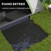 Outsunny Tenda da Campeggio 2 Posti con Finestra a Rete, in Poliestere, Fibra di Vetro e PE, 210x150x110 cm, Grigio e Verde(m-5)