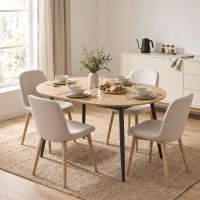 HOMCOM Stół rozkładany 120-160 x 80 cm stół jadalny dla 4-6 osób w stylu wiejskim do kuchni, jadalni, dąb(m-8)
