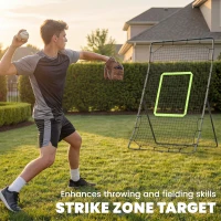 HOMCOM Baseball Rebounder Net Teens Adults Game Spot Softball Training Aid Practise Target Strike Shot Goal Play(m-5)