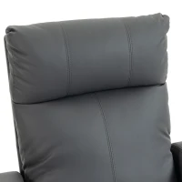 HOMCOM Relaxfauteuil met push-back ligfunctie en voetensteun, tv-fauteuil van PU-leer, grijs(m-10)