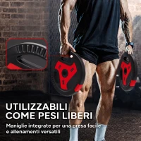 SPORTNOW Dischi Pesi Palestra, Set 4 Pezzi, 25kg, Foro 2.5cm, Nero(m-4)