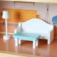 AIYAPLAY Kids Wooden Dolls House, 3-Story Dollhouse with 5 Rooms and 11 Accessories, Pretend Play Gift for Ages 3+, White(m-11)