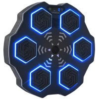 SPORTNOW Muziekboksmachine, Bluetooth boksapparaat, Wandmontage, 9 snelheden en modi, LED-lichten, Zwart(m-1)