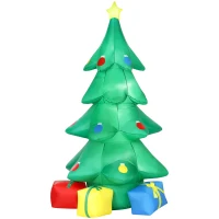 Outsunny Aufblasbarer Weihnachtsbaum 300 cm mit RGB-Stern LED-Licht, Geschenkboxen, XXL  IP44 Wasserdicht für Weihnachtsfeiern(m-12)