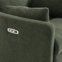 HOMCOM Sta-op-stoel met massage en warmte, elektrische relaxstoel van teddyfleece voor senioren, donkergroen(m-13)