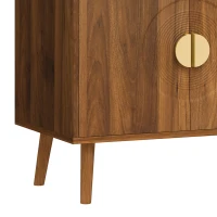 HOMCOM Record Player Stand, Vinyl Record Holder with Storage Holds Up to 300 Albums with Flip-Top Compartment, Walnut(m-12)