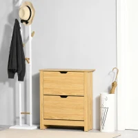 HOMCOM Meuble chaussure entrée, armoire à chaussures meuble d'entrée et couloir - 2 portes abattantes 2 compartiments(m-2)
