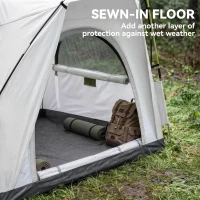 Outsunny 3 Person Automatic Camping Tent, Outdoor Pop Up Tent, Portable Backpacking Dome Shelter, Light Grey(m-5)
