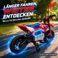 AIYAPLAY Elektro Motorrad Kinder HONDA CRF 450R 12V Kinder Motocross mit 35W Motor Lithium Akku Hinterradfederung 12 Zoll Rädern(m-5)