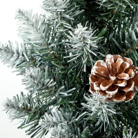 HOMCOM Verlichte kerstkrans 60 cm met 50 leds, dennenappels en sneeuwlook voor kerst en voordeur(m-13)