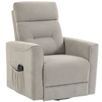 HOMCOM Fotoliu Ridicător Electric cu Masaj prin Vibrații și Încălzire, Fotoliu Relax Electric, Spătar Reclinabil, Chenille, Gri(m-1)