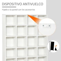 HOMCOM Estantería para 456 CDs y 336 DVDs con 24 Compartimentos Estantes Ajustables para Salón Oficina 89x20x130,5 cm Blanco(m-6)