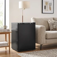 HOMCOM Frigider mic 72,5 L cu congelator, termostat reglabil, ușă reversibilă, 43 dB, negru(m-9)