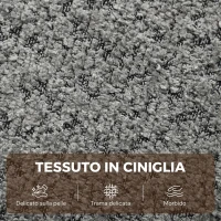 HOMCOM Divano 3 Posti Senza Struttura con 6 Cuscini in Ciniglia, 207x107x62 cm, Grigio Chiaro(m-6)