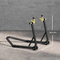 HOMCOM Cavalet Elevant Universal Suport Roată Spate Moto din Oțel Robust Capacitate 544 kg cu Furci U și L Reglabile(m-3)