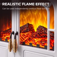 HOMCOM Freestanding Electric Fireplace Stove Heater with LED Fire Flame Effect White(m-4)