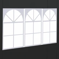 Outsunny 2.95 Meters Gazebo Replaceable Exchangeable Side Panel Wall Panels Walls With Window, Black(m-7)
