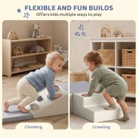 AIYAPLAY Soft Play Set, 4 PCS Climbing Blocks for Toddlers Indoor, PU Leather Baby Soft Play Equipment(m-7)