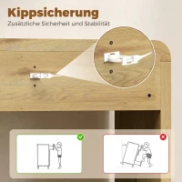 HOMCOM Konsolentisch mit 2 Schubladen, kugelgelagerten Schienen und abgerundeten Ecken, 100 cm, Natur(m-7)