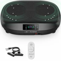 Vibrationsplatte, 5 Programme (inkl. HIIT) + Widerstandsseile, 50.8x35.6x12.7 cm, Schwarz(m-1)