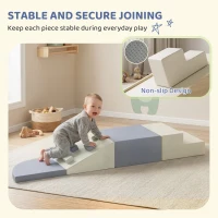 AIYAPLAY Soft Play Set, 4 PCS Climbing Blocks for Toddlers Indoor, PU Leather Baby Soft Play Equipment(m-6)