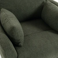 HOMCOM Sta-op-stoel met massage en warmte, elektrische relaxstoel van teddyfleece voor senioren, donkergroen(m-12)