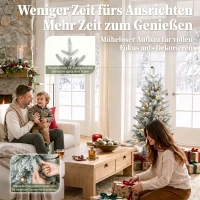 HOMCOM Sztuczna choinka, 90 cm, 50 LED, 240 końcówek, sztuczny śnieg, podstawa z tlenku magnezu(m-7)