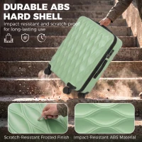 HOMCOM 3-Piece Suitcase Set, Hard Shell Carry On & Checked Luggage Set with TSA Lock, 20/24/28 Inch, Green(m-5)