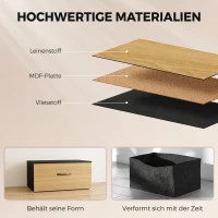 HOMCOM Kommode mit faltbaren Stoffschubladen, Melaminholz, Stahlrahmen,  Eiche(m-6)