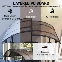 Outsunny 2.4 x 1.5m Outdoor Grill Gazebo with Side Shelves, PC Board Roof, Dark Grey(m-4)