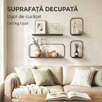 HOMCOM rafturi suspendate perete, rafturi decorative moderne(m-9)