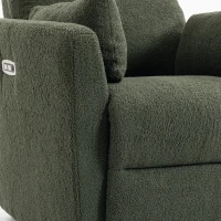 HOMCOM Fauteuil Releveur Électrique Massage Vibration et Chaleur en Peluche Teddy, Dossier Inclinable, 83x94,5x102cm Vert Foncé(m-13)